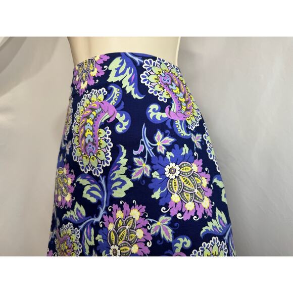 Talbots Women's Navy Paisley A-Line Skirt - Size 10 - Picture 5 of 13